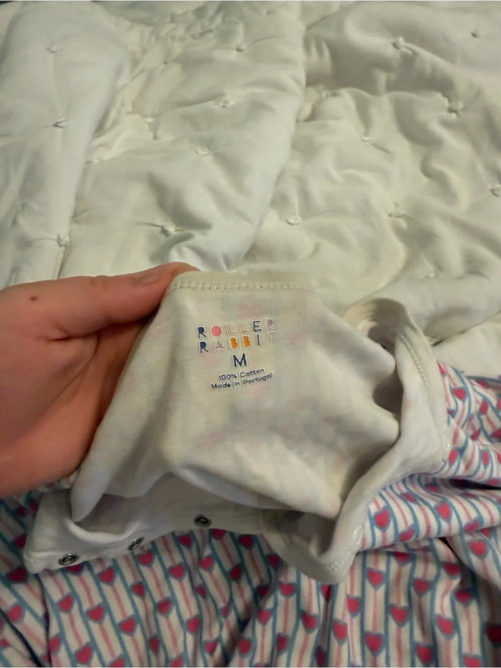 Roller Rabbit Pink and Blue Heart-Stripe Pajama Set